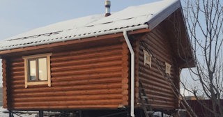 Баня из оцилиндрованного бревна под ключ в Троицке - от 134862 рублей